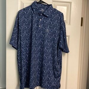 Men's L Rhoback The Seven Fishes Blue Polo Shirt with Fish -Retired Design